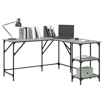 Scrivania Grigio Sonoma 139x139x75 cm in Legno Multistrato