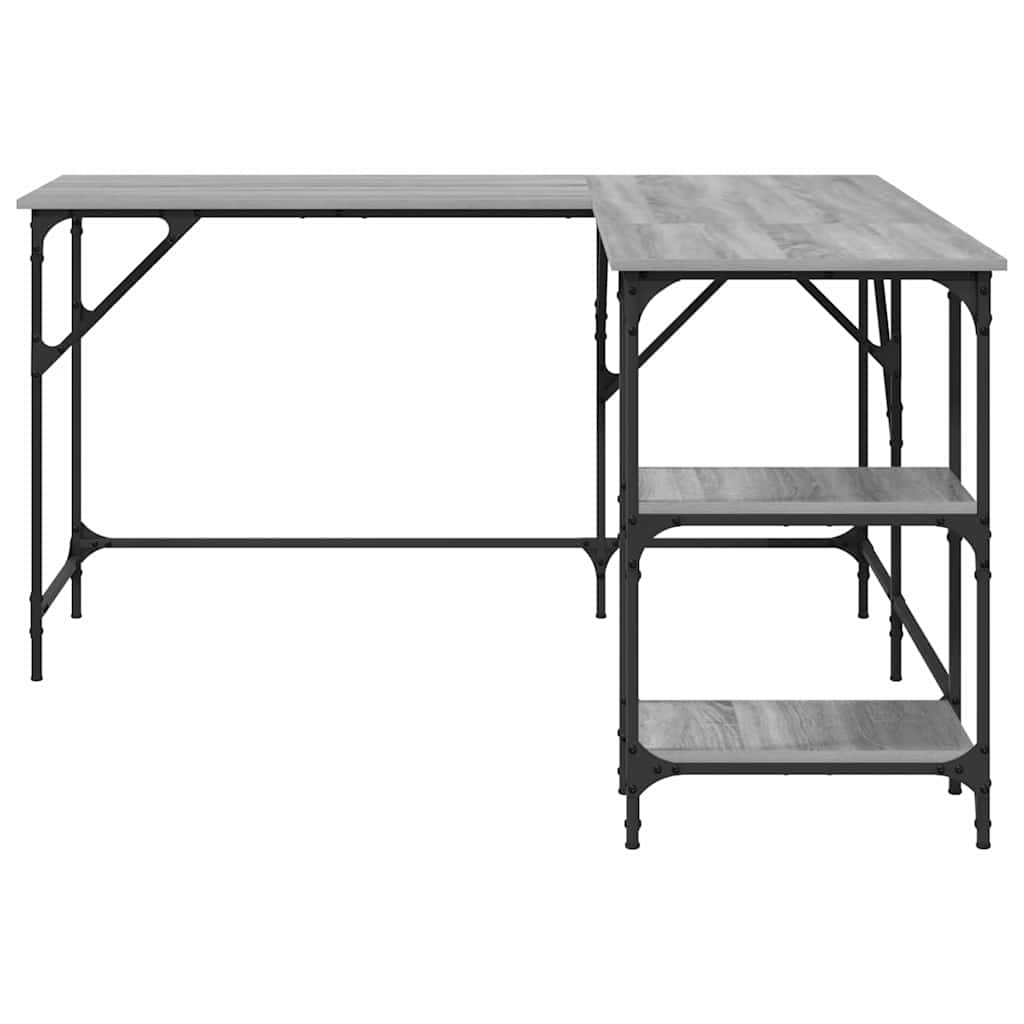 Scrivania Grigio Sonoma 139x139x75 cm in Legno Multistrato | homemem39