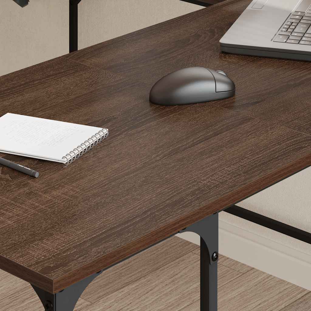 Scrivania Rovere Marrone 139x139x75 cm in Legno Multistrato | homemem39