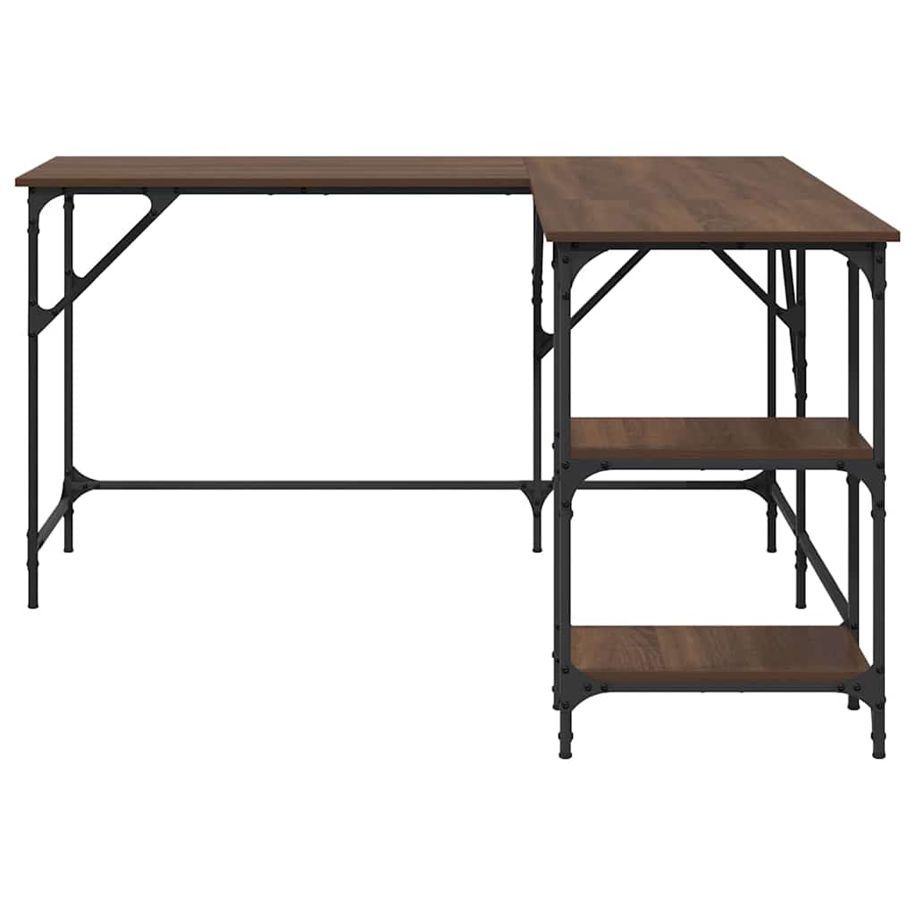Scrivania Rovere Marrone 139x139x75 cm in Legno Multistrato | homemem39