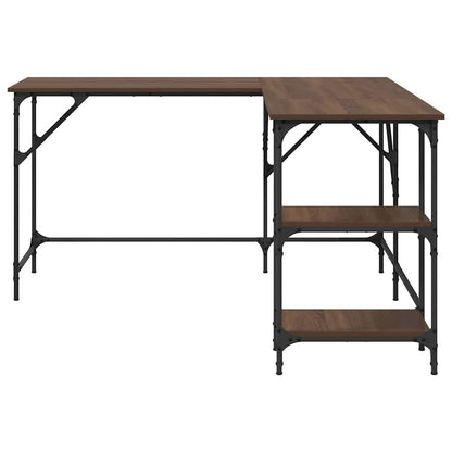Scrivania Rovere Marrone 139x139x75 cm in Legno Multistrato | homemem39