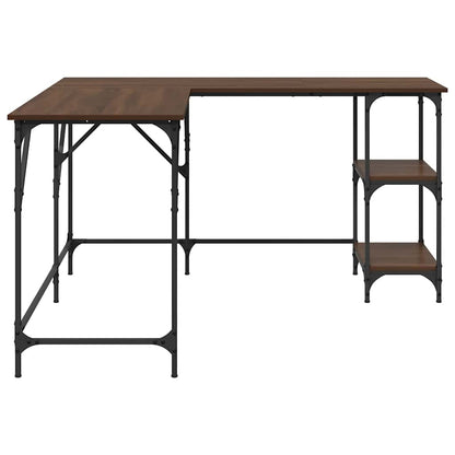 Scrivania Rovere Marrone 139x139x75 cm in Legno Multistrato | homemem39