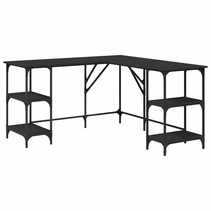 Scrivania Nera 139x139x75 cm in Legno Multistrato