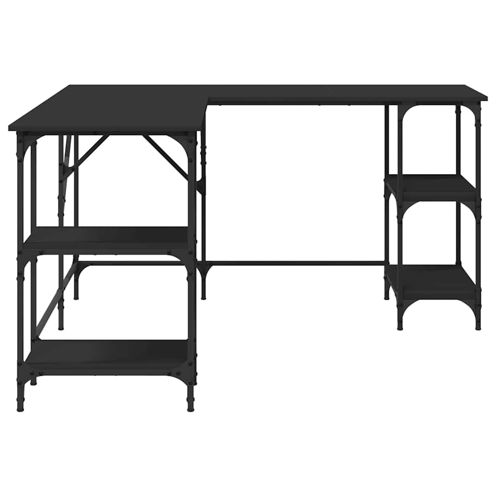 Scrivania Nera 139x139x75 cm in Legno Multistrato