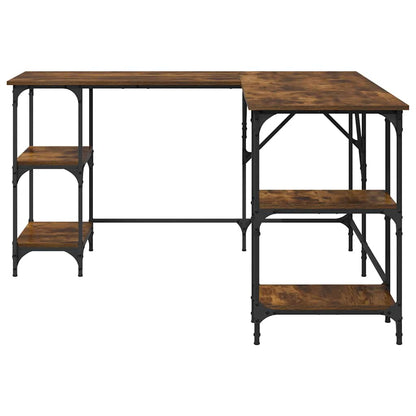 Scrivania Rovere Fumo 139x139x75 cm in Legno Multistrato | homemem39