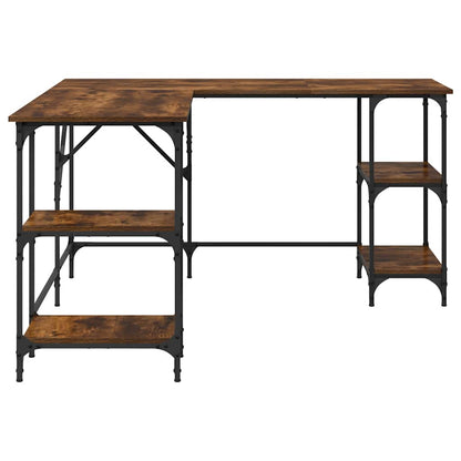 Scrivania Rovere Fumo 139x139x75 cm in Legno Multistrato | homemem39
