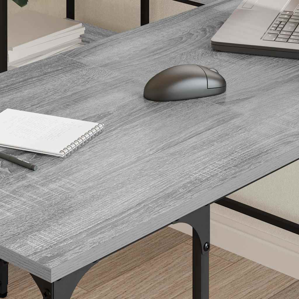 Scrivania Grigio Sonoma 139x139x75 cm in Legno Multistrato | homemem39