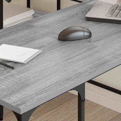 Scrivania Grigio Sonoma 139x139x75 cm in Legno Multistrato | homemem39