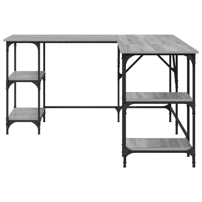 Scrivania Grigio Sonoma 139x139x75 cm in Legno Multistrato | homemem39