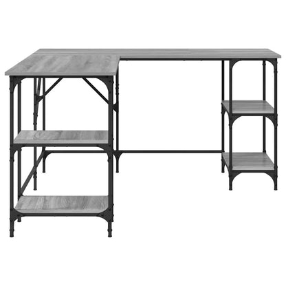 Scrivania Grigio Sonoma 139x139x75 cm in Legno Multistrato | homemem39