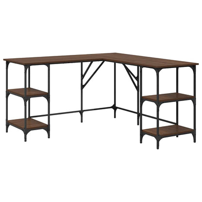 Scrivania Rovere Marrone 139x139x75 cm in Legno Multistrato | homemem39