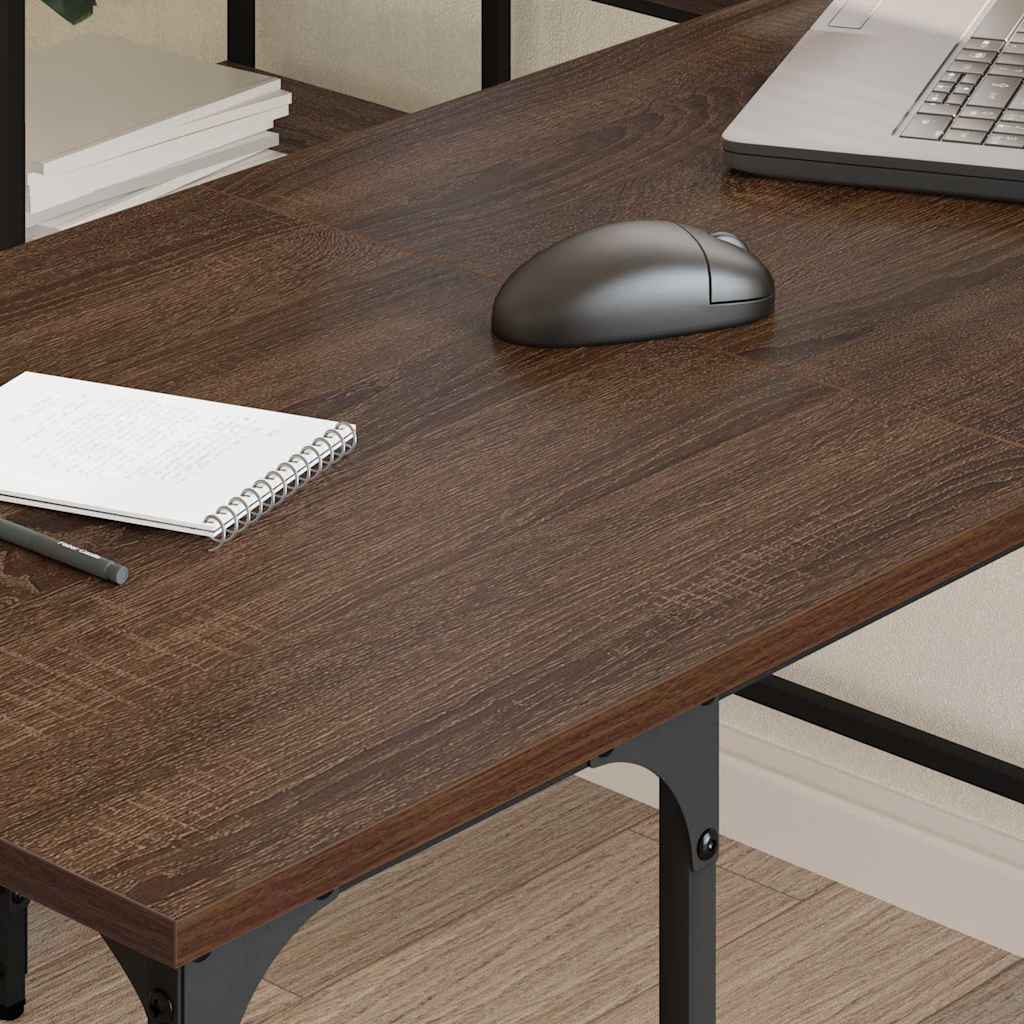 Scrivania Rovere Marrone 139x139x75 cm in Legno Multistrato | homemem39