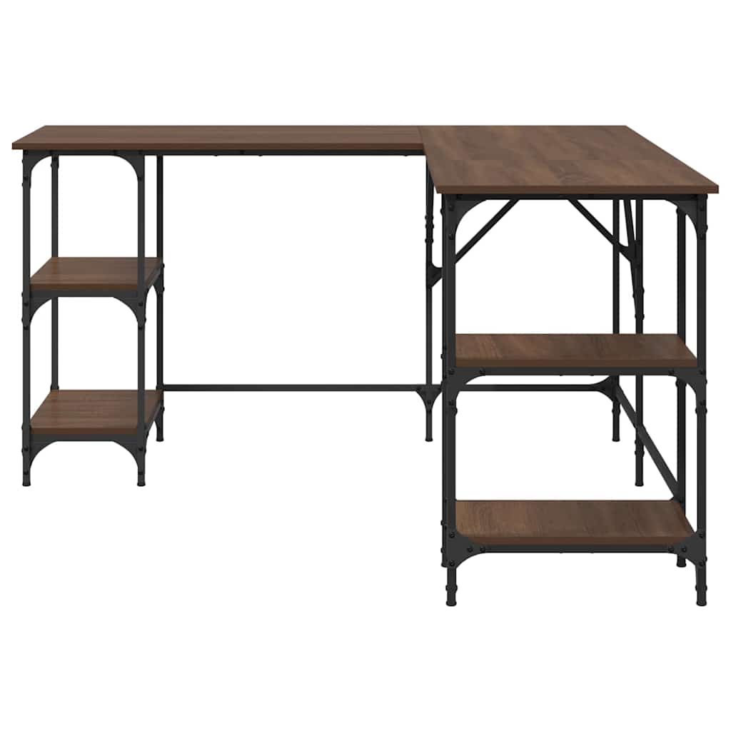 Scrivania Rovere Marrone 139x139x75 cm in Legno Multistrato | homemem39