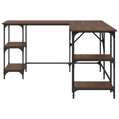 Scrivania Rovere Marrone 139x139x75 cm in Legno Multistrato | homemem39