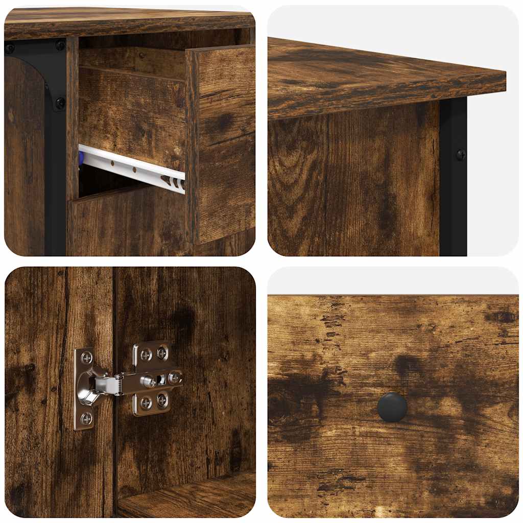 Scrivania Rovere Fumo 141x141x75 cm in Legno Multistrato