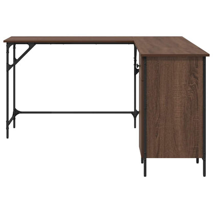Scrivania Rovere Marrone 141x141x75 cm in Legno Multistrato | homemem39