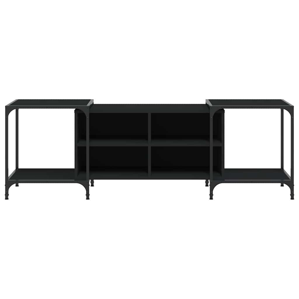 Mobile Porta TV Nero 153x37x50 cm in Legno Multistrato