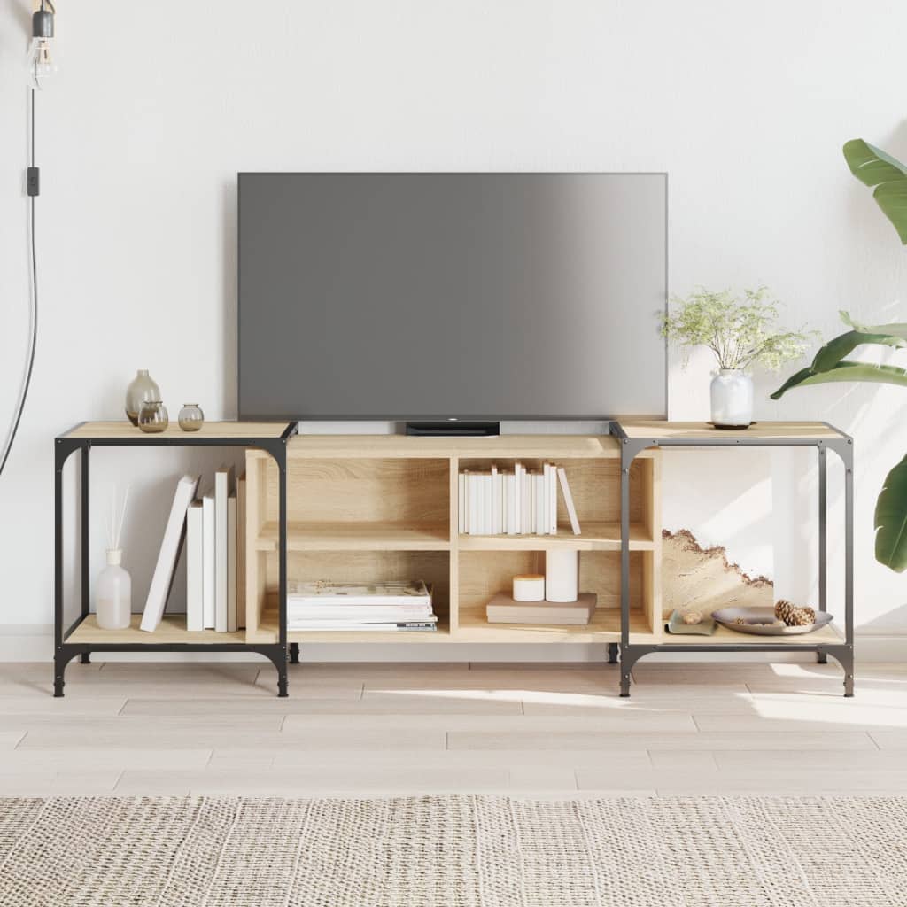 Mobile Porta TV Rovere Sonoma 155x37x50 cm in Legno Multistrato - homemem39