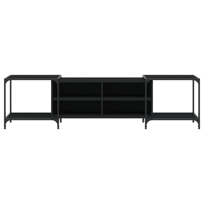 Mobile Porta TV Nero 203x37x50 cm in Legno Multistrato
