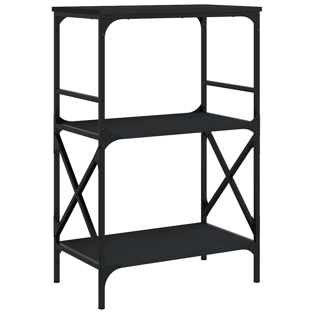 Libreria a 3 Ripiani Nera 59x35x90,5 cm in Legno Multistrato | homemem39