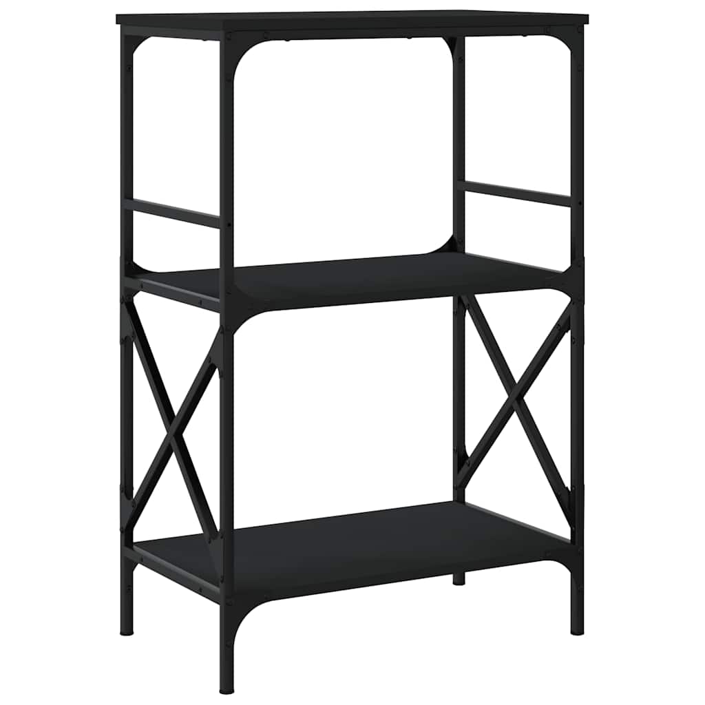 Libreria a 3 Ripiani Nera 59x35x90,5 cm in Legno Multistrato | homemem39