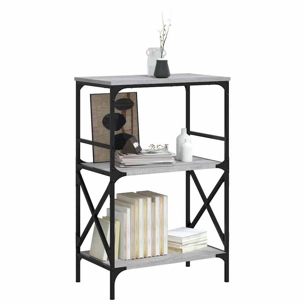 Libreria 3 Ripiani Grigio Sonoma 59x35x90,5cm Legno Multistrato | homemem39