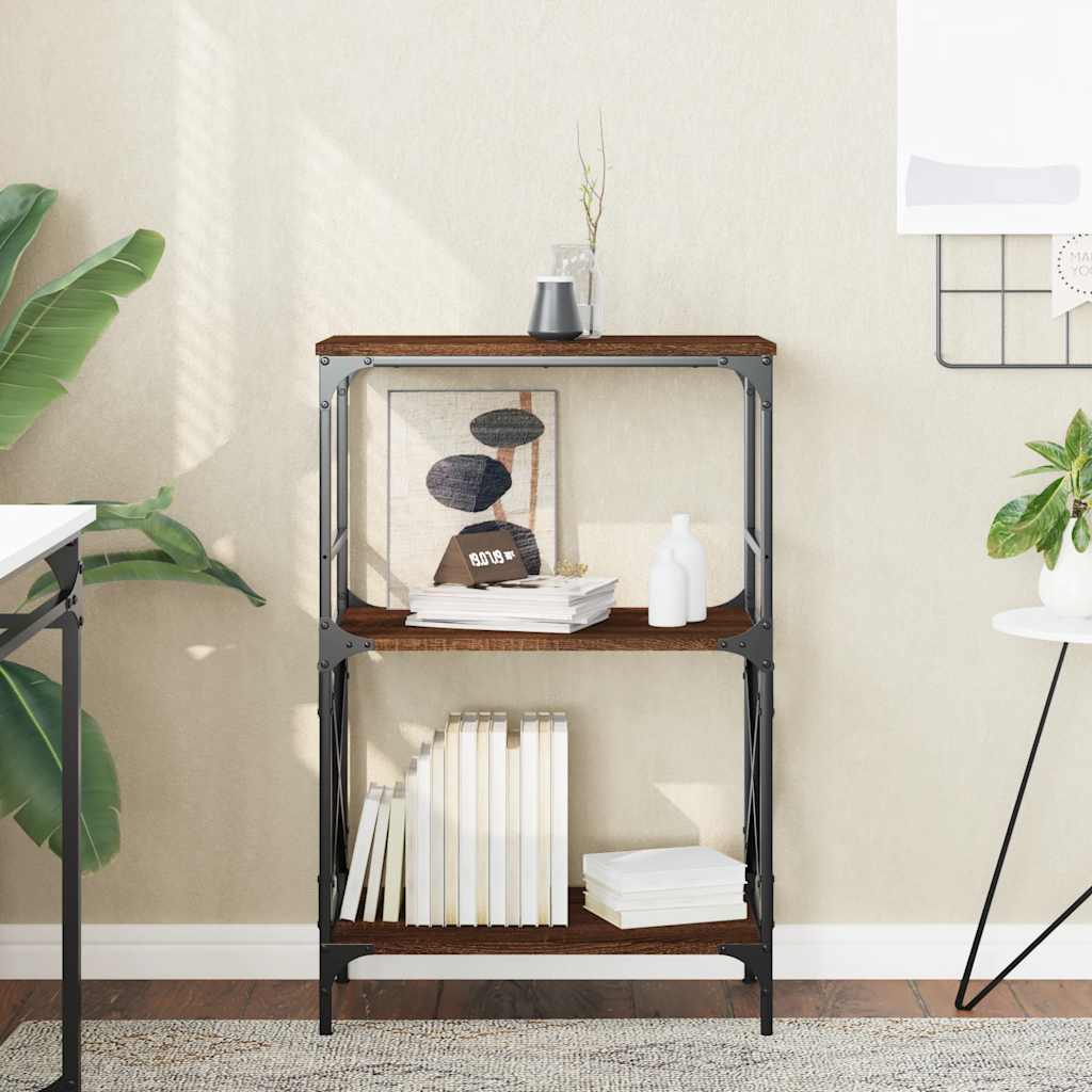 Libreria 3Ripiani Rovere Marrone 59x35x90,5cm Legno Multistrato | homemem39