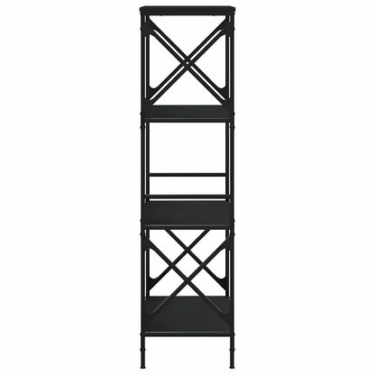 Libreria a 4 Ripiani Nera 59x35x132 cm in Legno Multistrato | homemem39