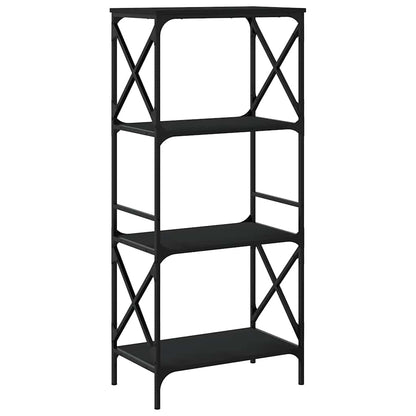 Libreria a 4 Ripiani Nera 59x35x132 cm in Legno Multistrato | homemem39