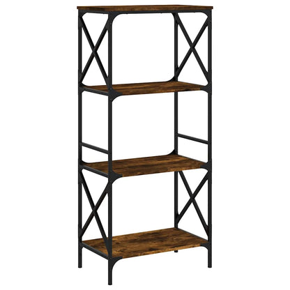 Libreria a 4 Ripiani Rovere Fumo 59x35x132 cm Legno Multistrato | homemem39