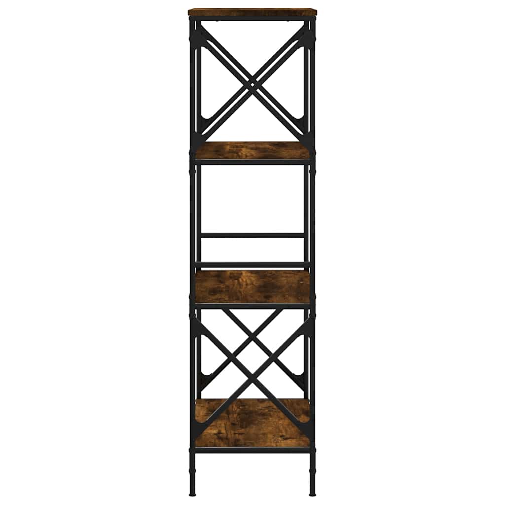 Libreria a 4 Ripiani Rovere Fumo 59x35x132 cm Legno Multistrato | homemem39
