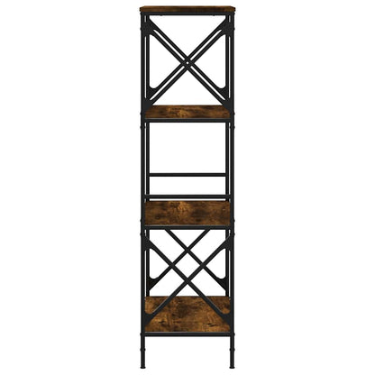 Libreria a 4 Ripiani Rovere Fumo 59x35x132 cm Legno Multistrato | homemem39