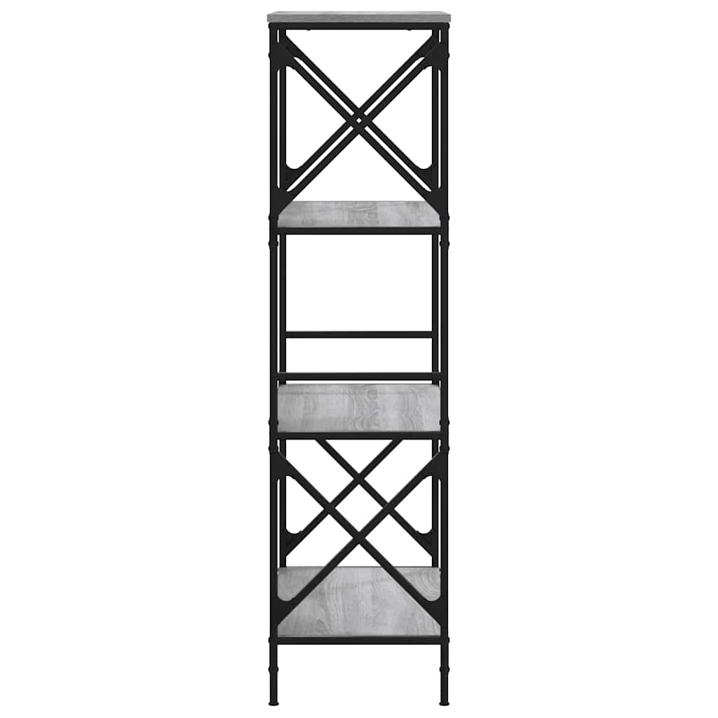 Libreria 4 Ripiani Grigio Sonoma 59x35x132cm Legno Multistrato