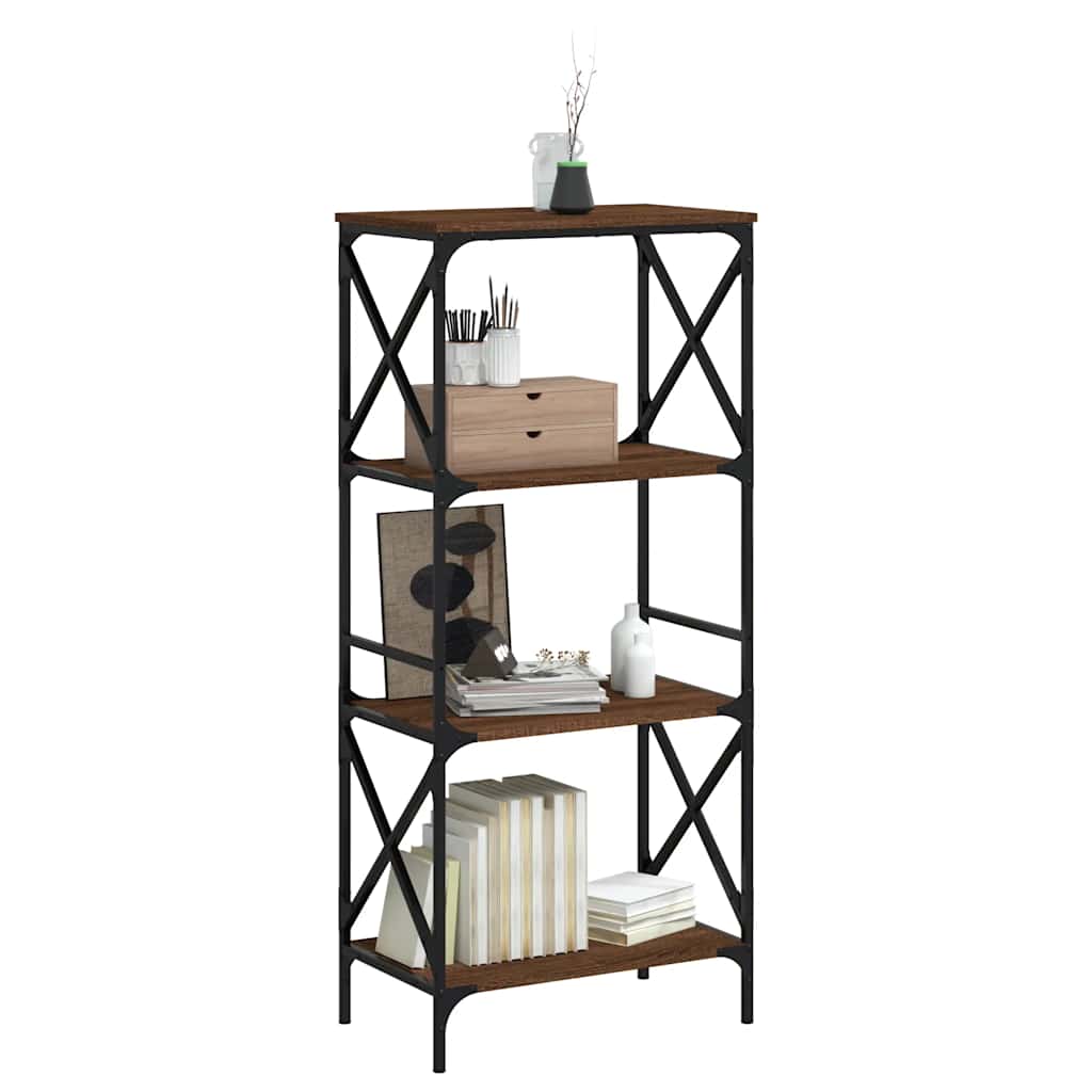 Libreria 4 Ripiani Rovere Marrone 59x35x132cm Legno Multistrato | homemem39