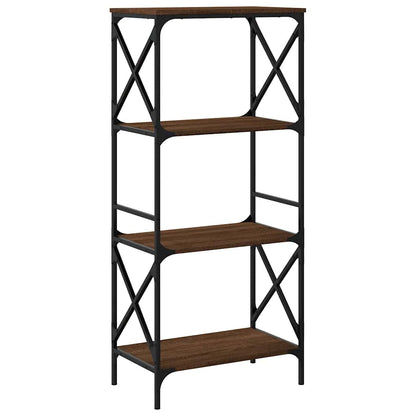 Libreria 4 Ripiani Rovere Marrone 59x35x132cm Legno Multistrato | homemem39