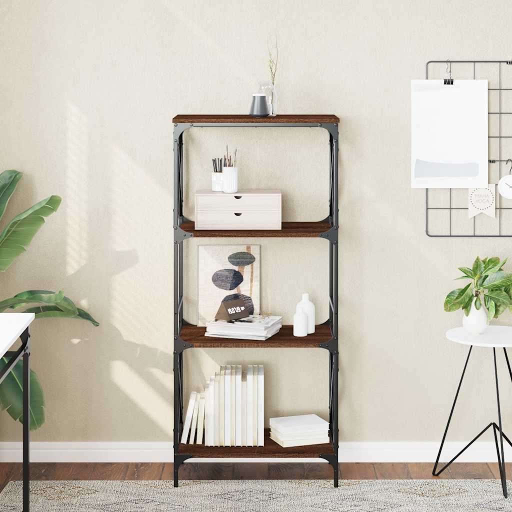 Libreria 4 Ripiani Rovere Marrone 59x35x132cm Legno Multistrato | homemem39