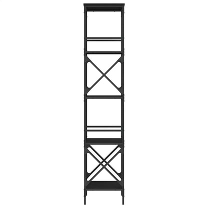 Libreria a 5 Ripiani Nera 59x35x171 cm in Legno Multistrato | homemem39