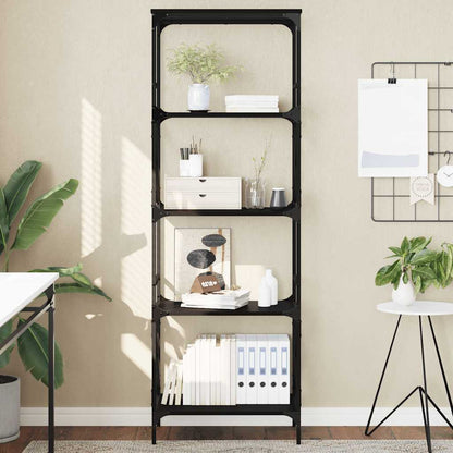 Libreria a 5 Ripiani Nera 59x35x171 cm in Legno Multistrato | homemem39