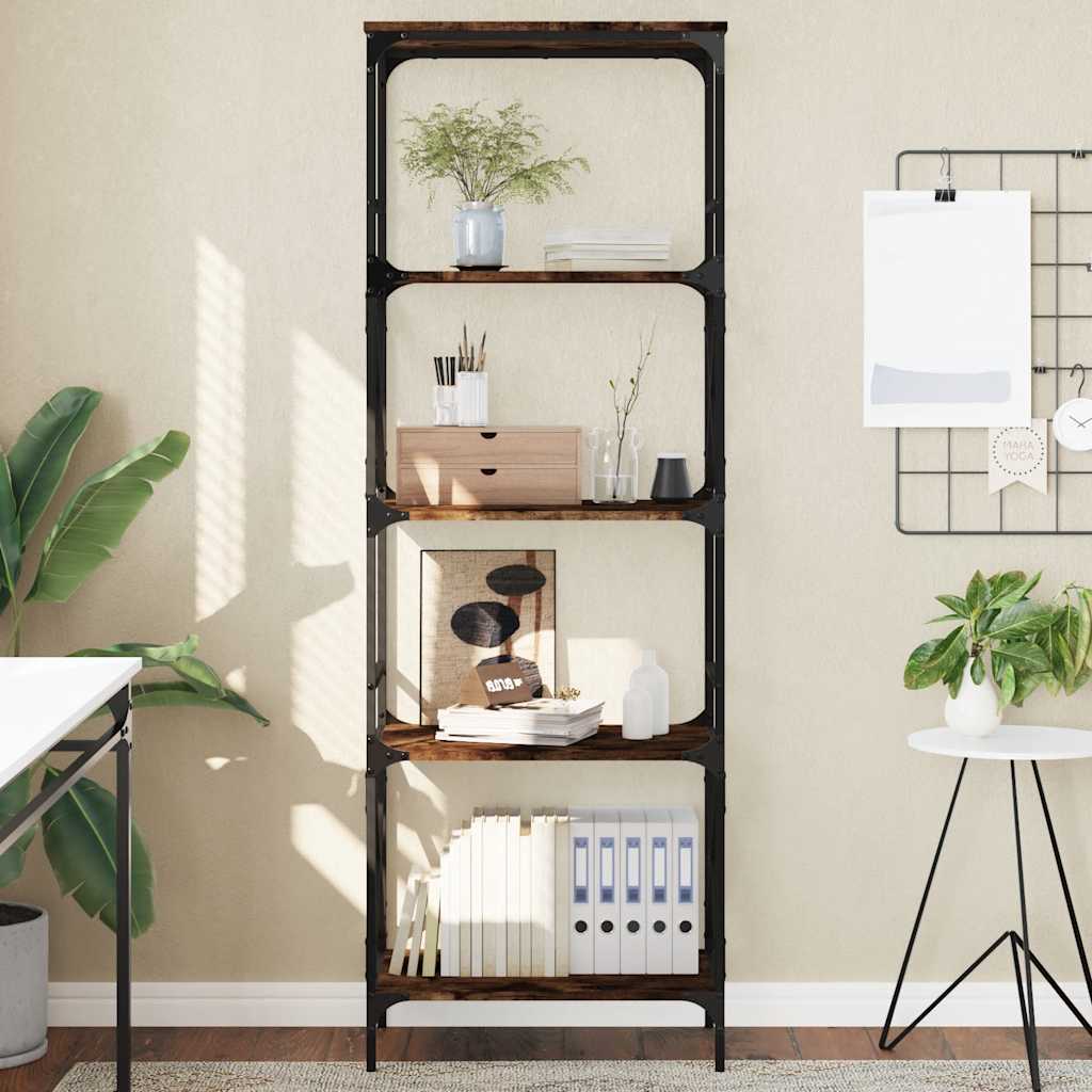 Libreria Rovere Fumo 5 Ripiani 59x35x171 cm Legno Multistrato | homemem39