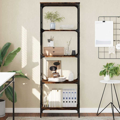 Libreria Rovere Fumo 5 Ripiani 59x35x171 cm Legno Multistrato | homemem39