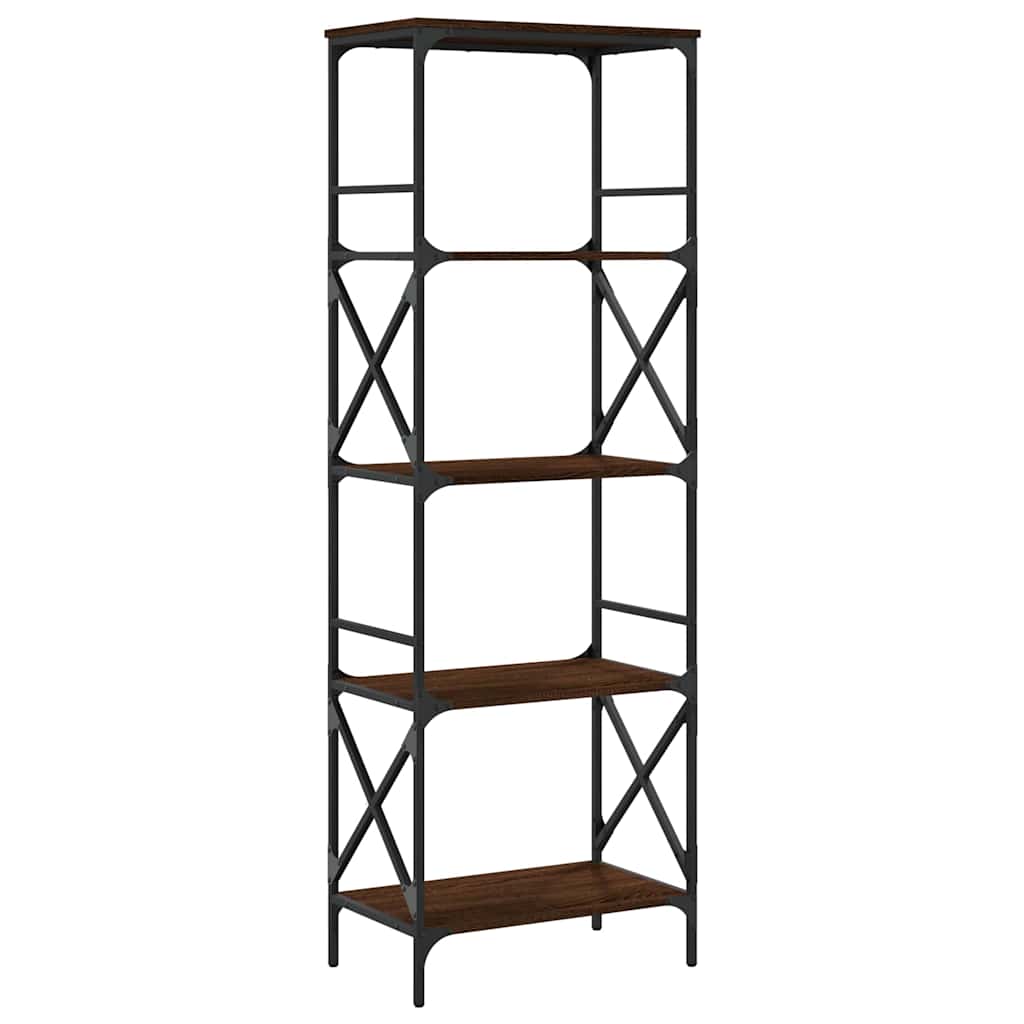 Libreria Rovere Marrone 5 Ripiani 59x35x171cm Legno Multistrato | homemem39