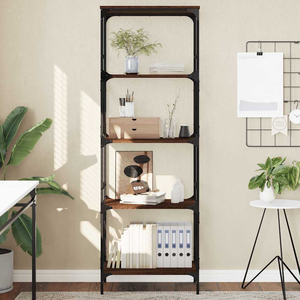 Libreria Rovere Marrone 5 Ripiani 59x35x171cm Legno Multistrato | homemem39