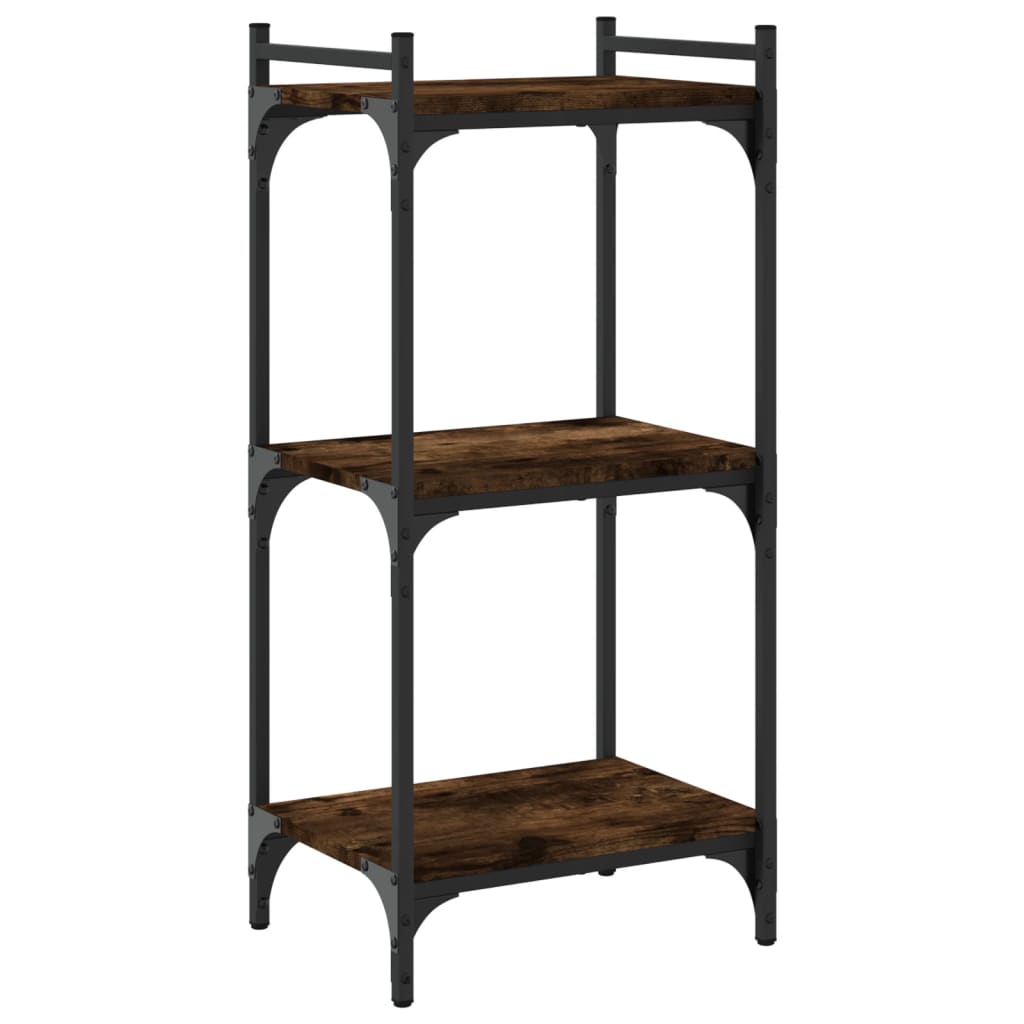 Libreria a 3 Ripiani Rovere Fumo 40x30x86 cm Legno Multistrato | homemem39