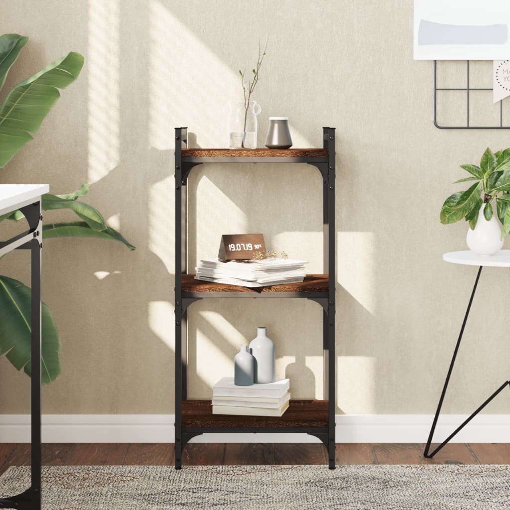 Libreria 3 Ripiani Rovere Marrone 40x30x86 cm Legno Multistrato | homemem39