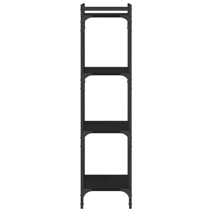 Libreria a 4 Ripiani Nera 40x30x120 cm in Legno Multistrato | homemem39