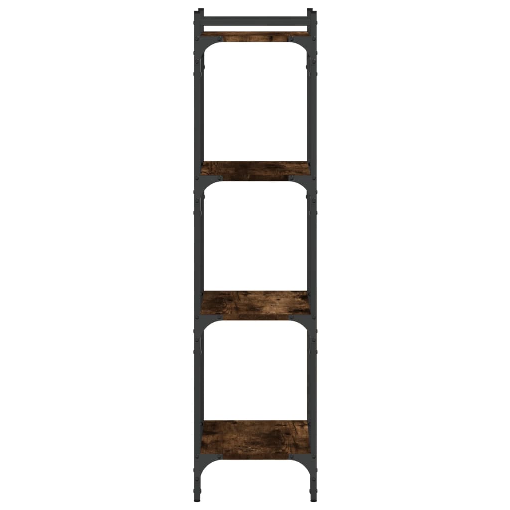 Libreria a 4 Ripiani Rovere Fumo 40x30x120 cm Legno Multistrato | homemem39
