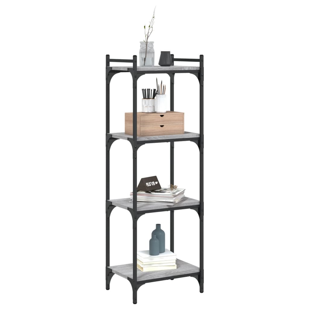 Libreria 4 Ripiani Grigio Sonoma 40x30x120cm Legno Multistrato | homemem39