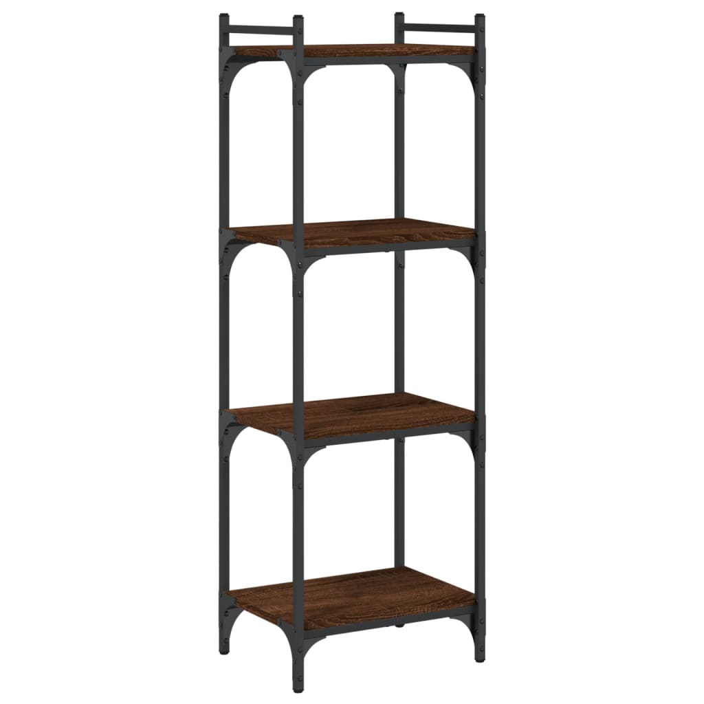 Libreria 4 Ripiani Rovere Marrone 40x30x120cm Legno Multistrato | homemem39