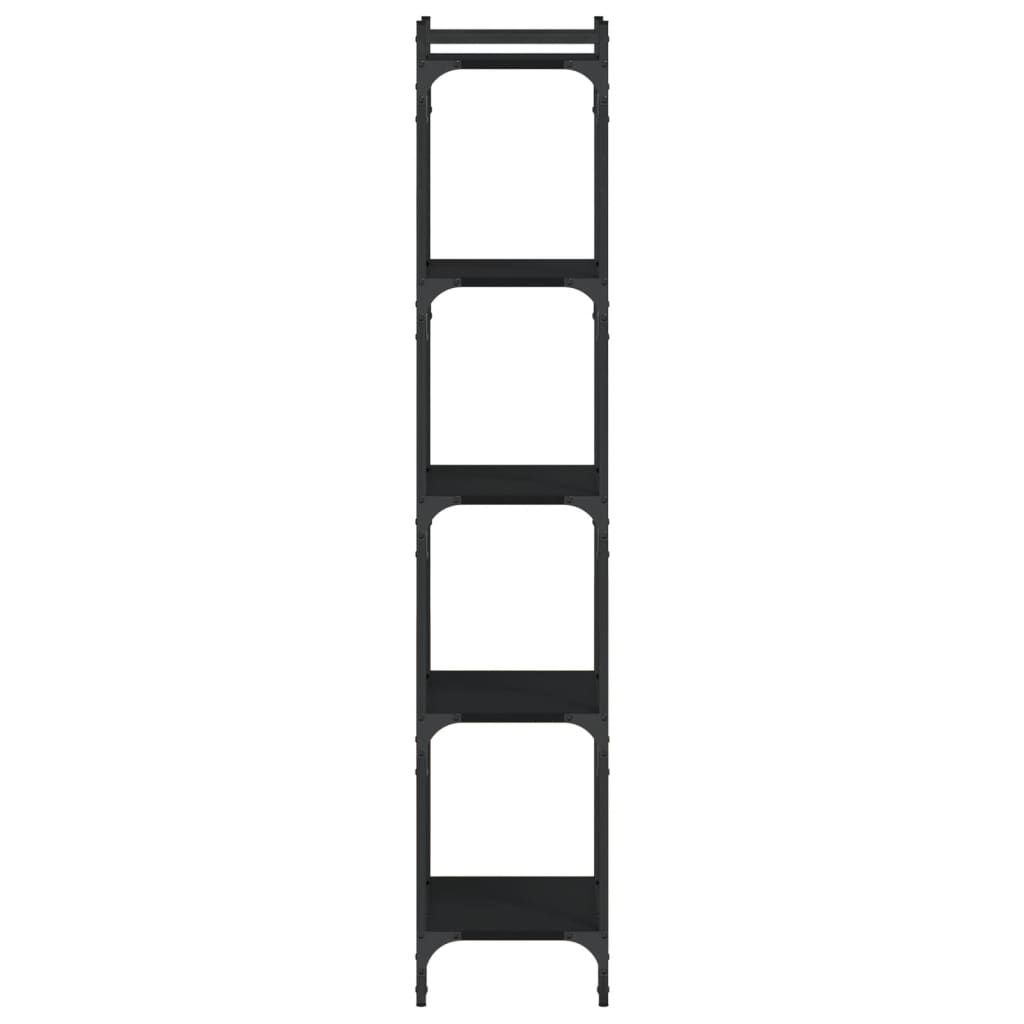 Libreria a 5 Ripiani Nera 40x30x154 cm in Legno Multistrato | homemem39