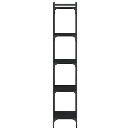 Libreria a 5 Ripiani Nera 40x30x154 cm in Legno Multistrato | homemem39
